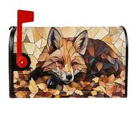 Fox Coperture magnetiche per cassette postali, foglie rustiche fantasiose autunnali arancioni, protezione per la decorazione del portico anteriore, 53 x 64 cm