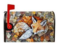 Fox Coperture magnetiche per cassette postali, foglie rustiche fantasiose pietre autunnali arancioni copertura per cassetta delle lettere per decorazione cortile anteriore 53 x 64 cm