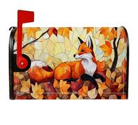 Fox Coperture magnetiche per cassette postali, rustiche fantasiose foglie autunnali rami di albero autunnali copertura per cassetta delle lettere arancione per decorazioni esterne 45,7 x 53,3 cm