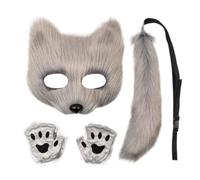 Fox Costume Realistic Adjustable Dress Up Versatile Animal Face Cover