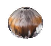 Fox Cuffia da doccia da donna a doppio strato, riutilizzabile, design di grandi dimensioni adatto a tutte le lunghezze di capelli, adatto per ragazze, spa e uso domestico.