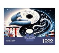 Fox Dragon Yin Yang 1000 Pezzi Bundle Puzzle Mythic Balance Puzzle Classico Cartone Premium - Anti-stress E Decorazione Murale, Regalo Per Donne, Uomini E Anziani Appassionati 70x50cm/1000pcs