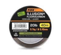 Fox Edges Illusion Fluorocarbon Hooklink Leader Naturals Green 40m: 9,1 kg