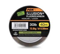 Fox Edges Illusion Fluorocarbon Hooklink Leader Naturals Green 40m: 13,6 kg