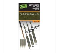 Fox Edges Naturals Copper-Core Heli Rig Leaders x3-3 - Scomparti per carpa con clip al piombo