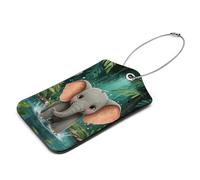 Fox - Etichette per bagagli in pelle, 2 pezzi, etichette per bagagli per valigie, etichette per bagagli da viaggio con carta d'identità, proteggere la privacy e prevenire perdite da viaggio