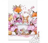 Fox Family Bath Time Puzzle Impossibili 1000 Pezzi Decorazione Per La Casa. Giochi Rilassamento E Intelligence Per Adulti E Ragazzi Da 14 Anni 38x26cm/1000pcs