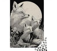 Fox Family Moonlit Scene Puzzle Impossible 1000 Pezzi Decorazione Per La Casa. Giochi Rilassamento E Intelligence Per Adulti E Ragazzi Da 14 Anni 38x26cm/1000pcs
