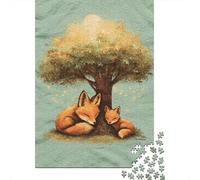 Fox Family T-Shirt Nature Lover Gift Jigsaw Puzzle Impossibili 1000Pcs Decorazione Per La Casa. Rilassamento E Intelligence Per Adulti E Ragazzi Da 14 Anni 52x38cm/1000pcs