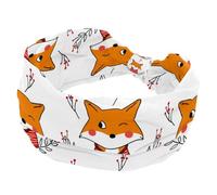 Fox - Fascia per capelli da donna, elastica, larga, a turbante, morbida, antiscivolo, per yoga, allenamento, sport, corsa