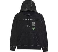 Fox, felpa unisex per adulti, con cappuccio, oversize, FLC PO nero, XL Blouse