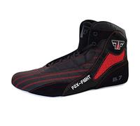 FOX-FIGHT B7 - Scarponi da boxe, per atletica, fitness, palestra, bodybuilding, alta qualità, colore: nero e rosso