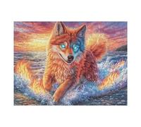 Fox Fire Flower Forest Wildlife Wild Nature Puzzle 500 Pezzi Rompicapo Rilassante Per Casa Happy Time Attività Domestica Piacevole Antistress Naturale Regalo Per Arredare La Casa 500 PCS
