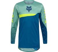 FOX Flexair Fracture Maglia da motocross, blu/turchese/giallo, Taglia M