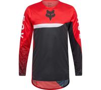 FOX Flexair Fracture Maglia da motocross, nero-bianco-rosso, taglia M per maschi