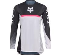 FOX Flexair Fracture Maglia motocross da donna, nero-bianco-rosa, taglia L per donne