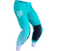 FOX Flexair Fracture Pantaloni da motocross da donna, bianco/turchese/nero, Taglia 14