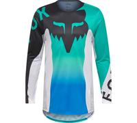 FOX Flexair Spire Maglia da motocross, bianco/nero/turchese, Taglia S