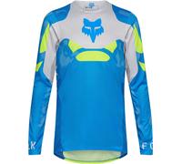 FOX Flexair Tactile Maglia Motocross, blu/bianco/neon giallo, Taglia S