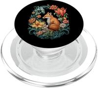 Fox Floral Garden Wildlife Nature Art Cottagecore Flowers PopSockets PopGrip per MagSafe
