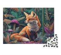 Fox|Foresta Fungos| Puzzle Divertenti Per Tutta La Famiglia 1000pcs (75x50cm) Adulti