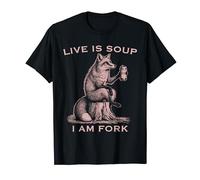 Fox Funny Life is Soup I Am Fork Cute Fox Animal Lover Maglietta