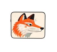 Fox Head - Custodia per computer portatile con motivo cartone animato, per notebook, tablet, borsa da trasporto per lavoro, 25,4 cm