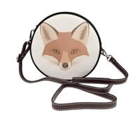 Fox Head Nursery Art - Borsa a tracolla da donna, rotonda, in pelle