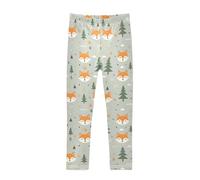Fox Head Tree Leggings da ragazza morbidi pantaloni sportivi comodi collant pantaloni elasticizzati pantaloni da ballo, multicolore, 8 anni