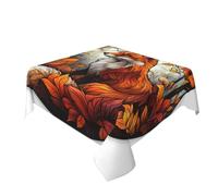 Fox In Autumn Forest Tovaglia Lavabile Tovaglia Dinng Tovaglia Decorativa per Cucina 152,4 x 152,4 cm