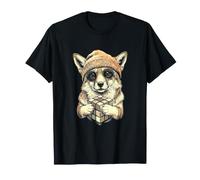 Fox in Beanie Solving Cube Divertente Maglietta