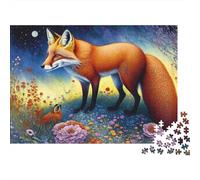 Fox in Flower Field Puzzle Impossibili 1000Pcs Decorazione Per La Casa. Giochi Rilassamento E Intelligence Per Adulti E Ragazzi Da 14 Anni 52x38cm/1000pcs