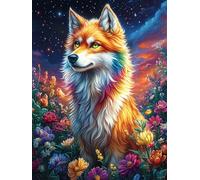 Fox in Magical Forest Rompicapo 500 Pezzi Per Regalo Di Battesimo Cartone Spesso Per Bambini Accompany Fairy Tale Animal Tema Baby Per Attività Educativa Con Confezione Regalo Da Passatempo 500 PCS