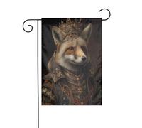 Fox In Renaissance Crown Dark Fantasy Garden Flag 30 x 45 cm verticale double face fattoria vacanze decorazioni esterne bandiera cortile