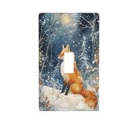 Fox in Snow Christmas Snowy Fantasy Copertura interruttore della luce decorativo singolo Toggle 1 Gang Piastra da parete per cucina fattoria camera da letto bagno Art Decor