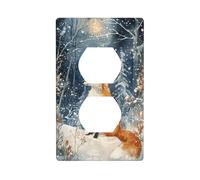 Fox in Snow Christmas Snowy Fantasy copertura interruttore luce copertura decorativa 1 banda piastra da parete per cucina camera bagno dimensioni 7 x 11,4 cm