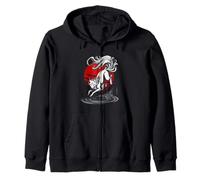Fox Japanese Kitsune Sunset Giappone Ragazzi Ragazze Bambini Felpa con Cappuccio