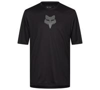 FOX Kinder Ranger Foxhead Bikeshirt, Größe L, Fahrradtrikot Kinder, nero