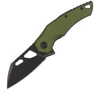 Fox Knives FOX EDGE ATRAX OD GREEN TYPE D LAMA NERA STONE WASHED, DISTANZIALE POSTERIORE IN G10 NERO