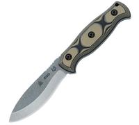 Fox-Knives FOX/TOPS EGO COLTELLO FISSO ACCIAIO AL CARBONIO 1095 LAMA STONE WASHED, MANICO G10 BICOLO