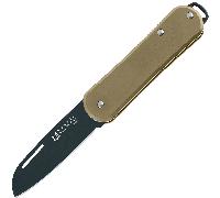 Fox-Knives FOX VULPIS COLTELLO PIEGHEVOLE ACCIAIO INOX M390 LAMA NERA IDROGLADER, MANICO IN OTTONE F