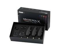 Fox Mini Micron X 4 Asta Set / Pesca Carpa Bite Allarme & Ricevitore