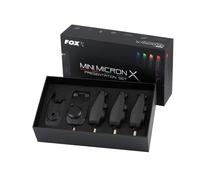 Fox Mini Micron X 4 Asta Set / Pesca Carpa Bite Allarme & Ricevitore