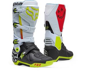 FOX Motion Hello Future Special Edition Stivali da motocross, nero-bianco-rosso, taglia 46 per maschi