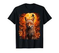 Fox Mummy in Creepy Pumpkin Patch sulla Notte di Halloween Maglietta