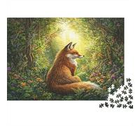 Fox nella foresta Puzzle 1000Pcs Nature Stile artistico fantasy Decorazione Per La Casa. Rilassamento E Intelligence Per Adulti E Bambini Da 14 Anni 38x26cm/1000pcs