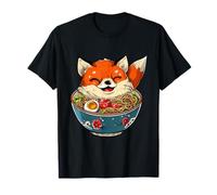 Fox Noodle Art Artwork Japanese Noodles Fox Ramen Bowl Maglietta