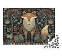 Fox Puzzle 1000Pcs Scandinavian Folk Art Decorazione Per La Casa. Rilassamento E Intelligence Per Adulti E Bambini Da 14 Anni 1000pcs (75x50cm)