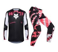Fox Racing 180 Kit Motocross Pantaloni E Maglia - Digi Image Nero / Rosa