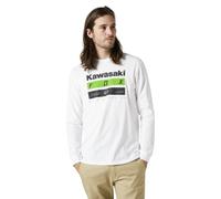 Fox Racing Maglietta a Maniche Lunghe Premium Kawasaki Stripes, T-Shirt Uomo, Bianco Ottico, XL
